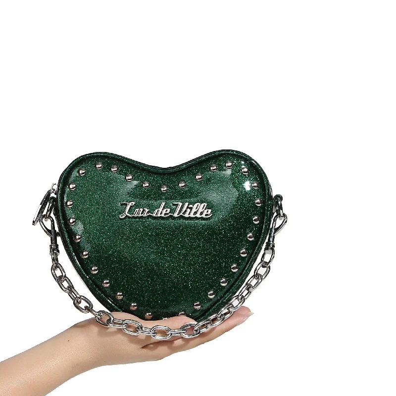 Handle bags with soft velvet for luxury -Tainted Love Tiny Tote - Venus Green Start