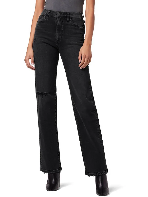 Tapered Jeans for Modern -Womens High-Rise Distressed Wide Leg Jeans