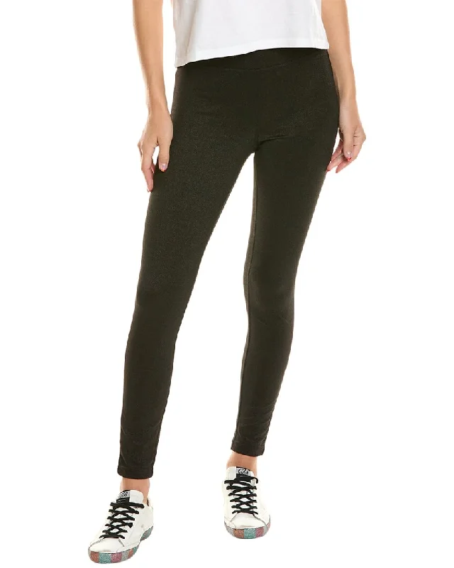 Cozy tight trousers for women with fleece-lined fabric for warmth during cold weather -HUE Shimmer Ponte Legging