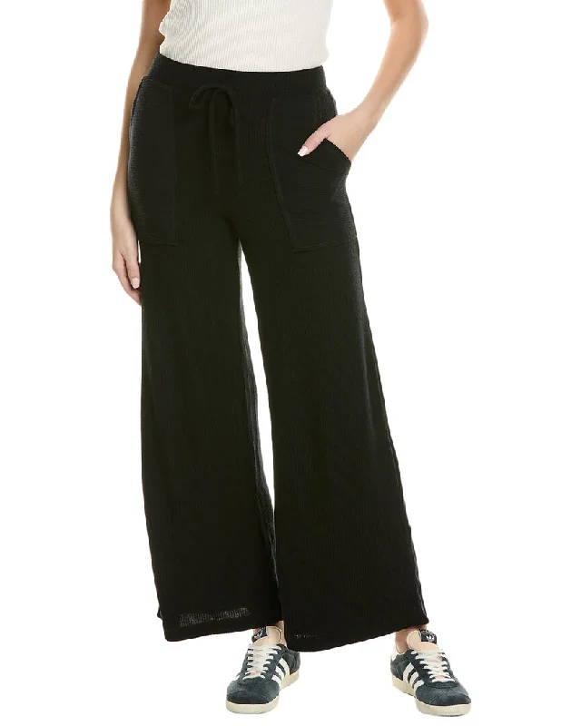 Loose-fit tight trousers for women with high waist and casual, comfortable style -Project Social T Essential Cozy Rib Pant