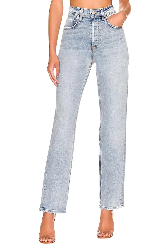 Distressed Jeans for Edgy Style -Cassidy Mid Rise Straight Leg Jeans In La Brea