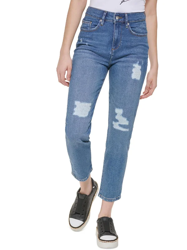 Graduation Jeans for Milestone -Womens Distressed Denim Straight Leg Jeans