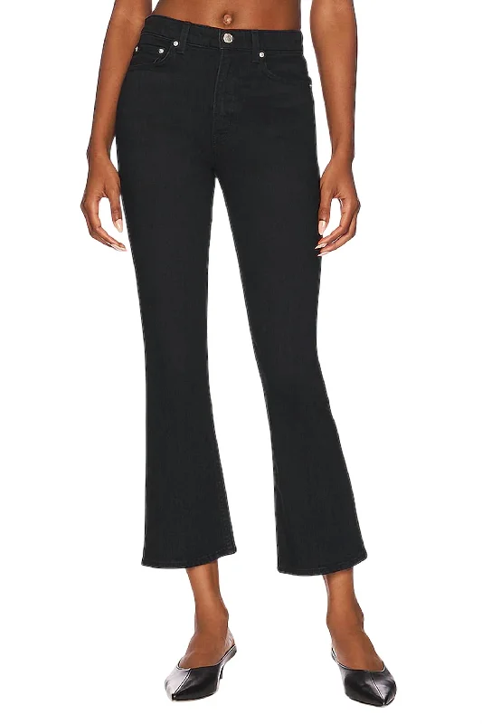 Stylish tight trousers for men with tapered leg and contemporary look -Erin High Rise Flare Jeans In Black