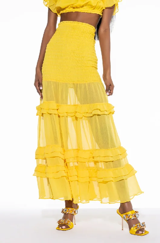 Capri Dresses for Playful -DELILAH SMOCKED MAXI SKIRT