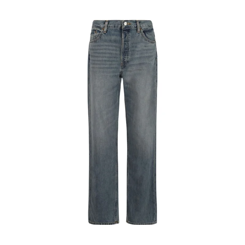 High-waisted tight trousers for women with flare leg and retro aesthetic -RE/DONE Women's Jeans