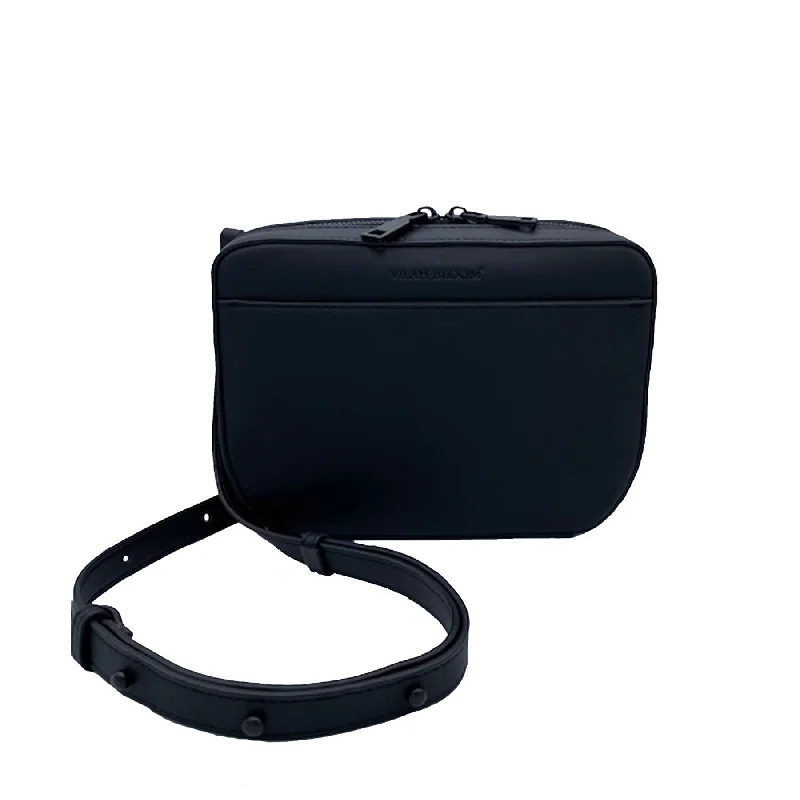 Reversible handle bags offering dual design styles -3-n-1 Crossbody- Matte Black