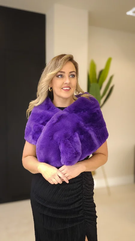 Handle bags with padded interiors for laptops -Anna Purple Fur Wrap