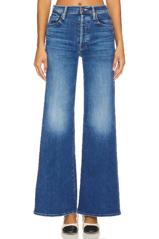 Overalls Jeans for Workwear -Lil' Tomcat Roller Sneak Wide Leg Jeans In Sixth Sense