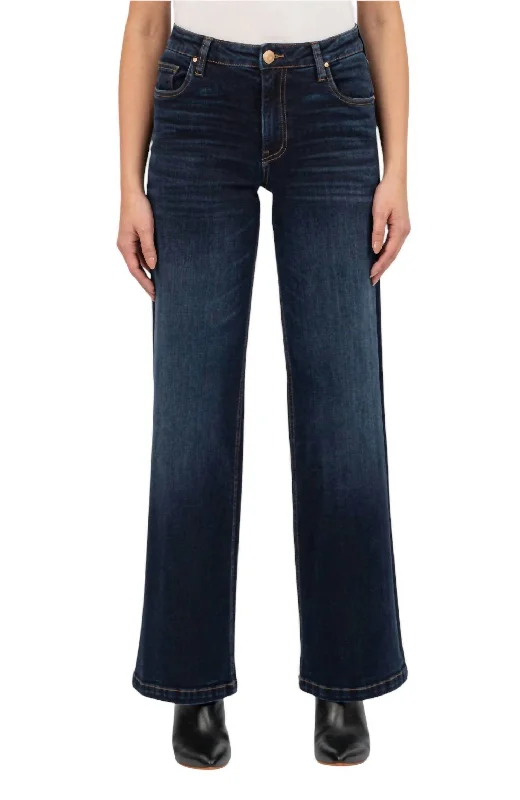 Gray Jeans for Neutral Tone -High Rise Wide Leg Jeans In Fortitude