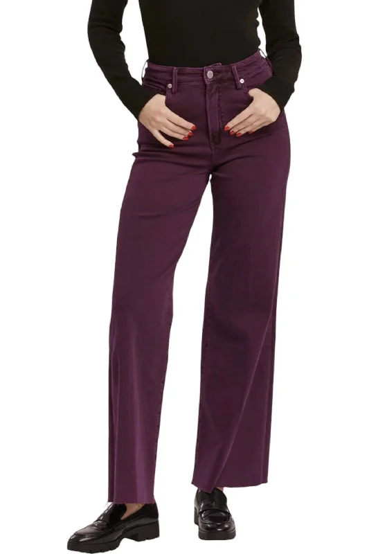 Holiday Jeans for Festive -Fiona High Rise Wide Leg Jeans In Morsaki Purple