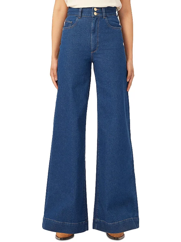 Shorts Jeans for Hot Days -Hepburn Womens High Rise Denim Wide Leg Jeans