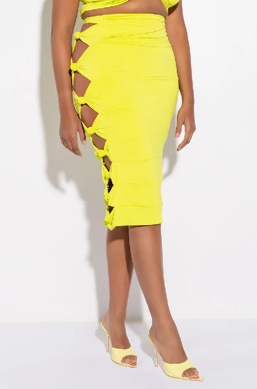 Ball Gown Dresses for Glamour -PLUS WORST BEHAVIOR CUTOUT MIDI SKIRT