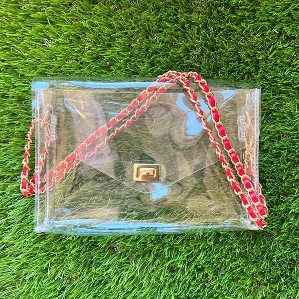 Waterproof handle bags ideal for rainy weather -Fan Girl Classic W/Red Chain