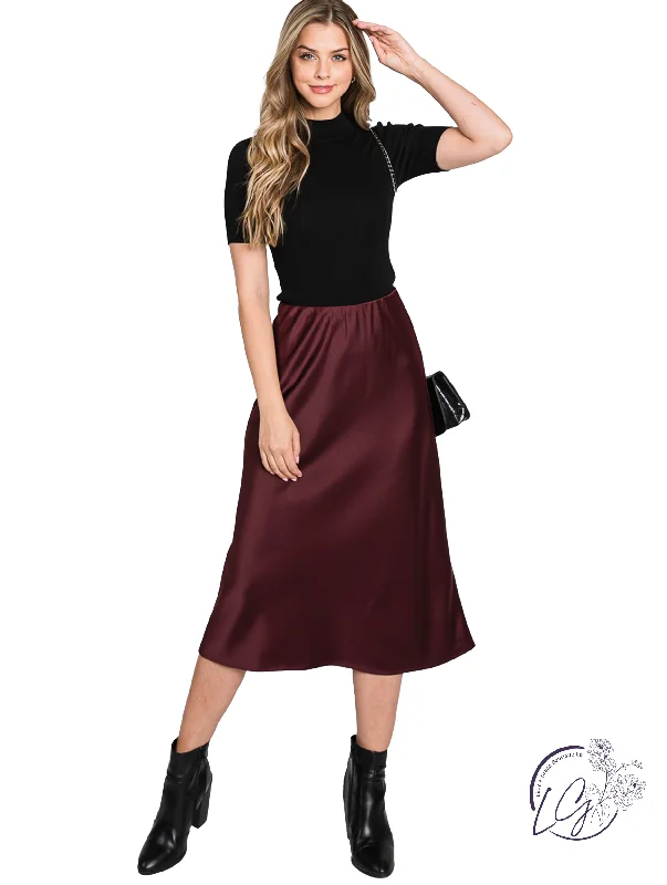 Celtic Dresses with Knotwork -Say Yes Soon Satin Midi Skirt