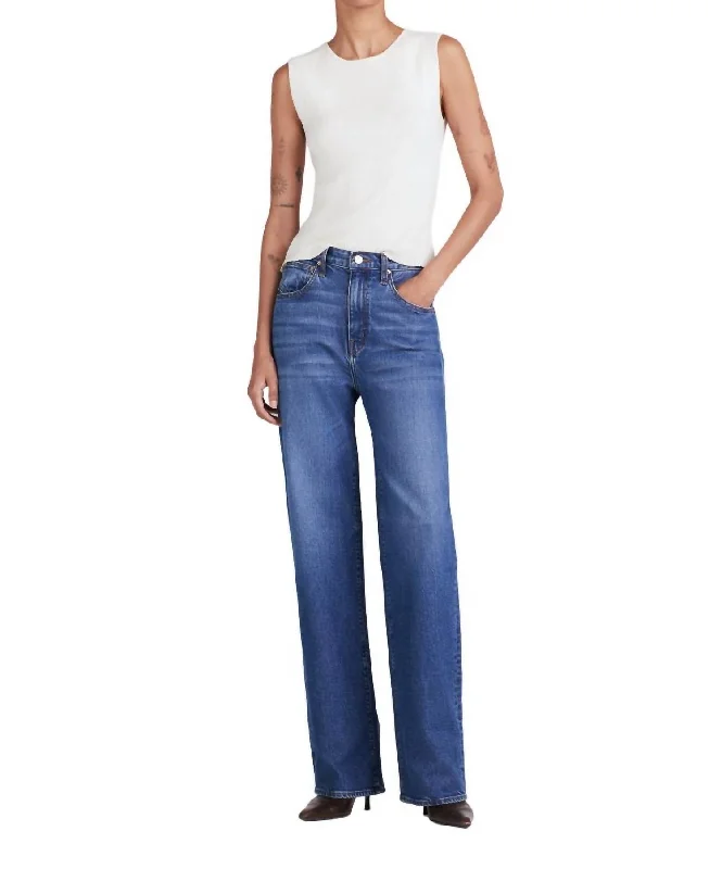 Club Jeans for Social -Faye High Rise Tailored Wide Leg Jeans In Mercer