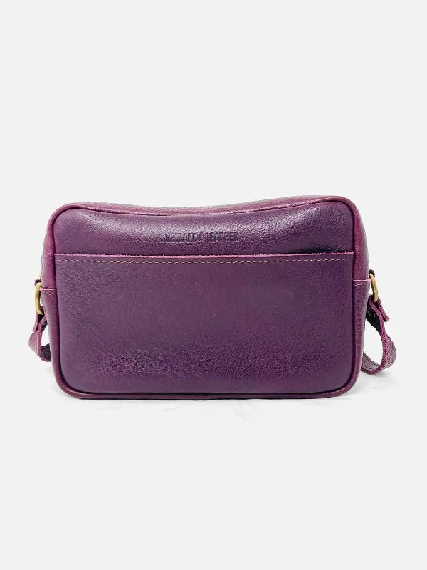 Handle bags with sleek silhouettes for fashion -Portland Leather Goods Purple Pebbled Leather Designer Crossbody Purse