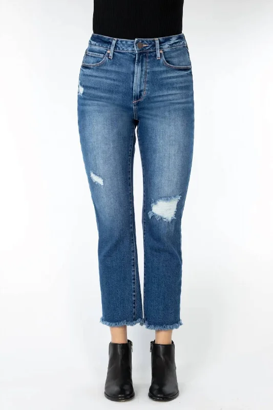 Jean Skirts for Feminine -Cropped Straight Leg Jeans In Blue