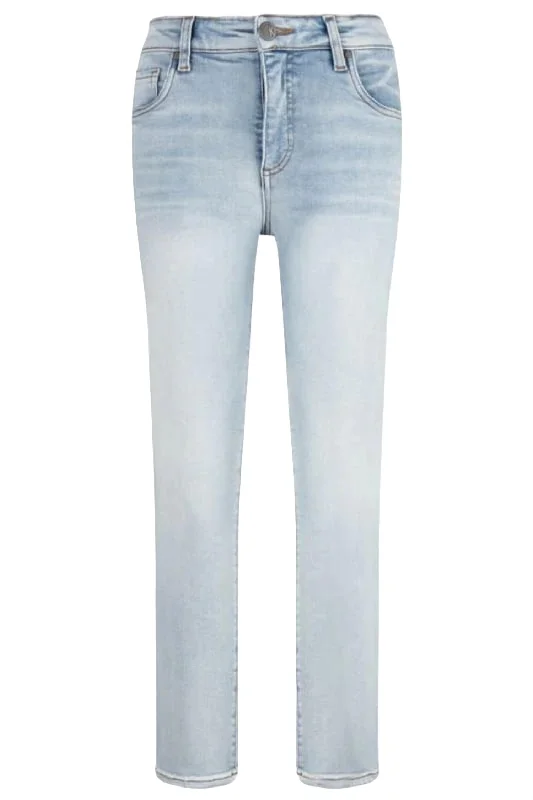 Slim Boyfriend Jeans for Hybrid -Catherine High Rise Straight Leg Jeans In Washed Blue