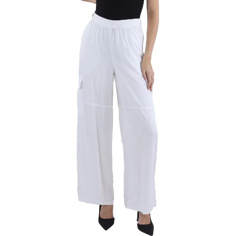 Classic tight trousers for men with slim fit and professional appearance -Womens Twill Pull On Wide Leg Pants