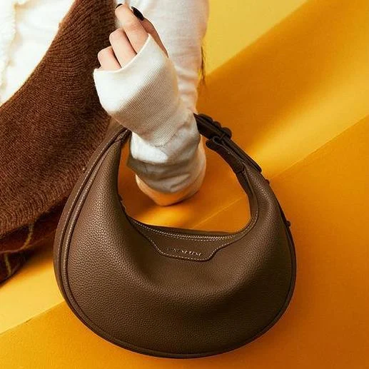 Durable handle bags for heavy-duty everyday use -Chic Crescent Leather Crossbody Bag - Soft & Stylish