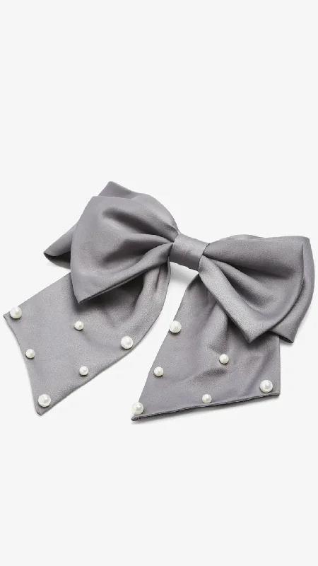 Handle bags with spacious interiors for storage -Rapu Grey Hairbow