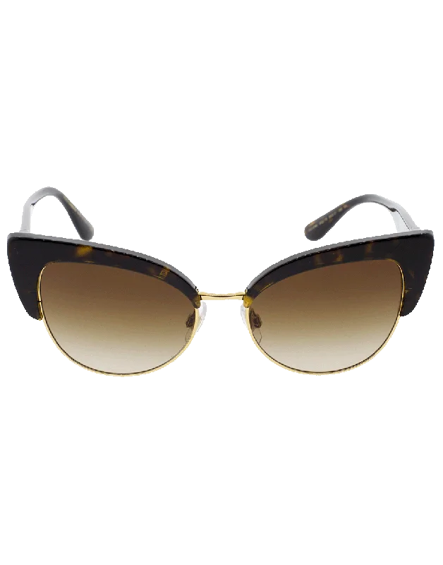 Semi-rimless Glasses for Hybrid Style -Havana Cat Eye Sunglasses