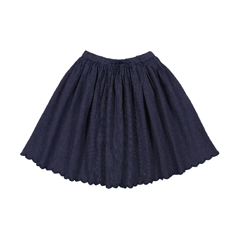 Blue Dresses for Classic -Marmar Blue Sana Scallop L Skirt