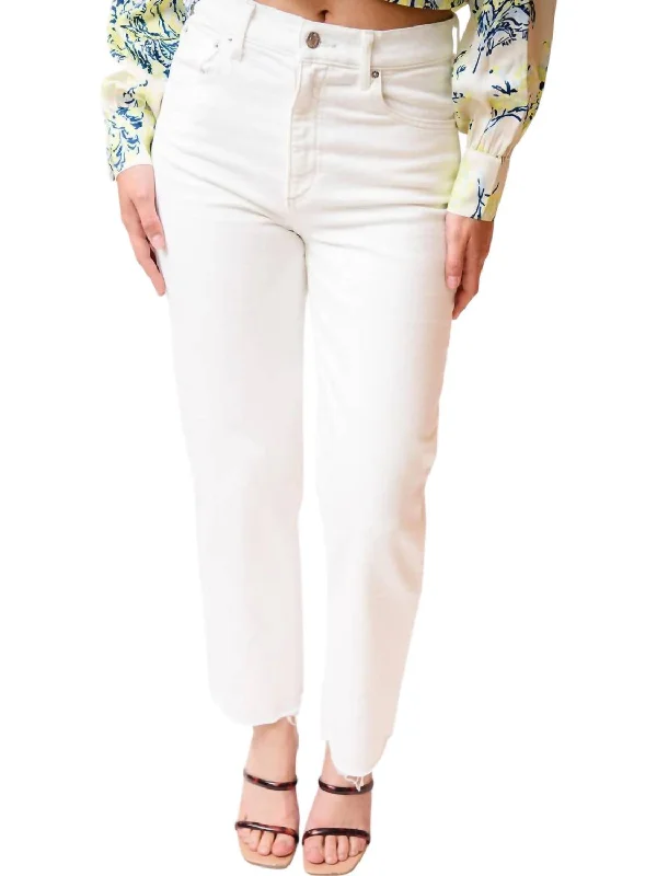 Pencil Skirt Jeans for Sophistication -Sabine Straight Leg Jeans In White