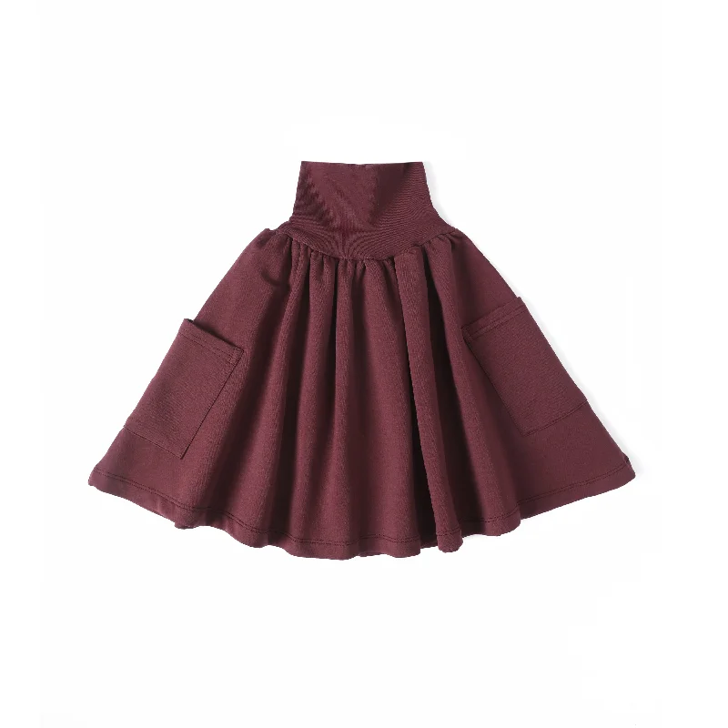 Off-shoulder Dresses for Feminine -Anecdote Wine High Waisted Skirt With Pockets