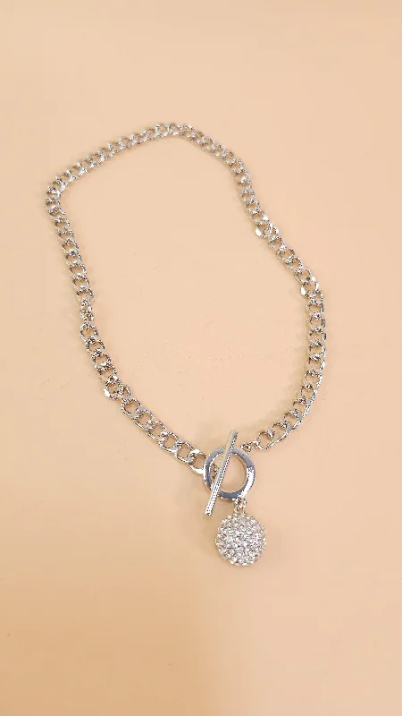 Handle bags with bright accents for pop -Cher Necklace Silver