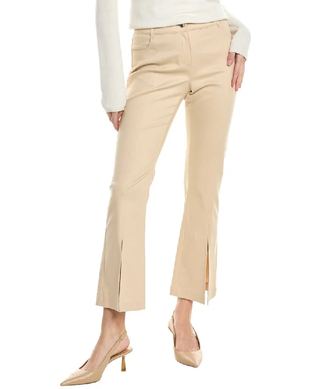 Soft fabric tight trousers for women with breathable material for year-round wear -Elie Tahari Cropped Denim Pant