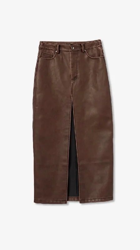 Handle bags with sleek zippers for closure -Chocolate Skirt