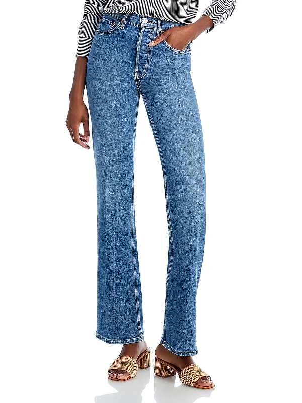 Hiking Jeans for Trail -Womens High Rise Corduroy Wide Leg Jeans