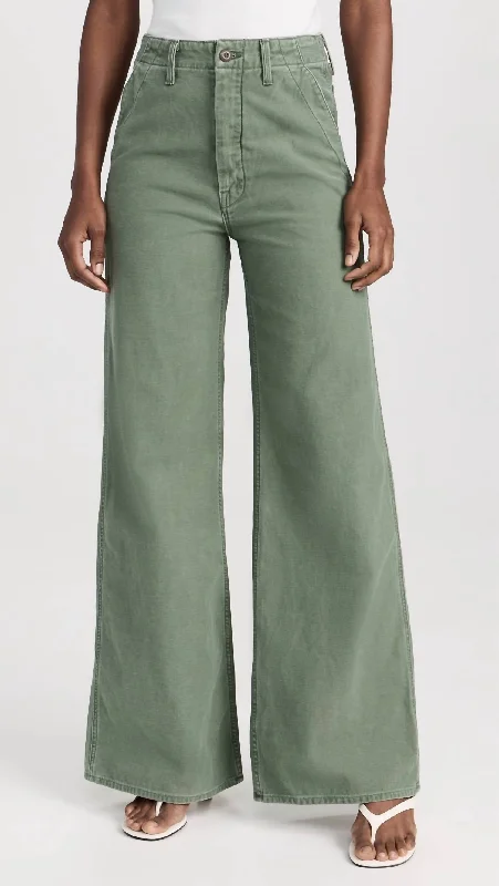 Sustainable Jeans for Eco -Major Sneak Roller Wide Leg Jeans In Roger That