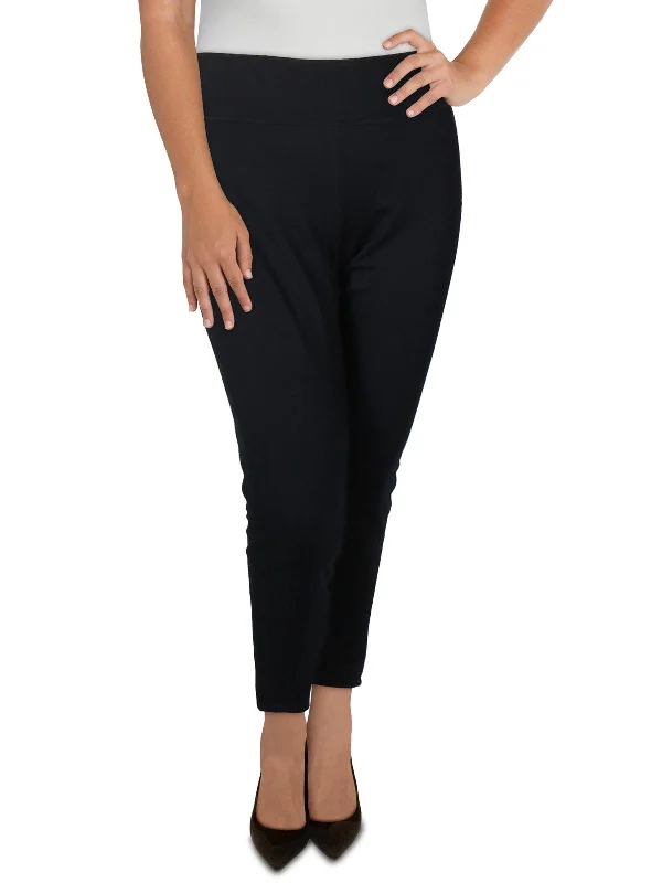 Tight trousers for women with side slits and ankle-length design for chic style -Womens Pull On Stretch Straight Leg Pants