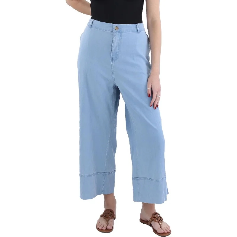 Blue Jeans for Everyday Wear -Clarissa Womens Tencel Ankle Wide Leg Jeans