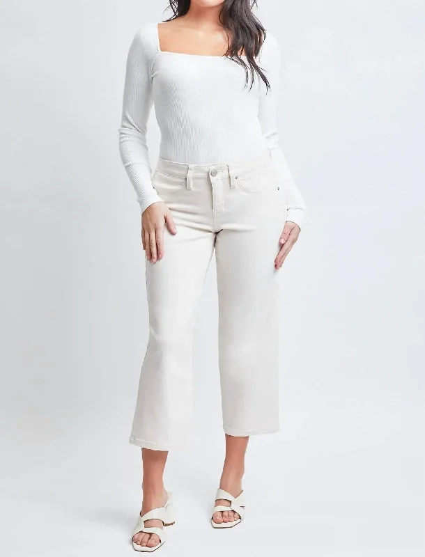 Printed Jeans for Pattern -Missy High-Rise Hyperstretch Wide Leg Jeans In Gardenia