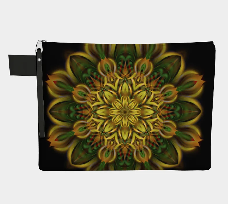 Ethnic Dresses with Tribal Design -ALIEN SUNFLOWER ZIPPER POUCH