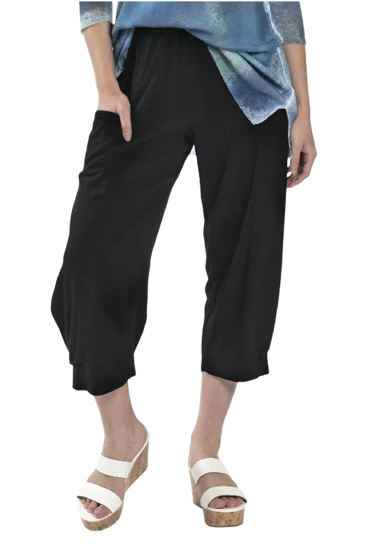 Loose-fit tight trousers for women with high waist and casual, comfortable style -Women's Turin Pants In Black