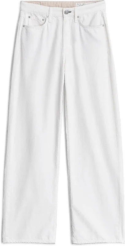 Party Jeans for Night Out -Rag & Bone Featherweight Logan Ecru Wide Leg Jeans