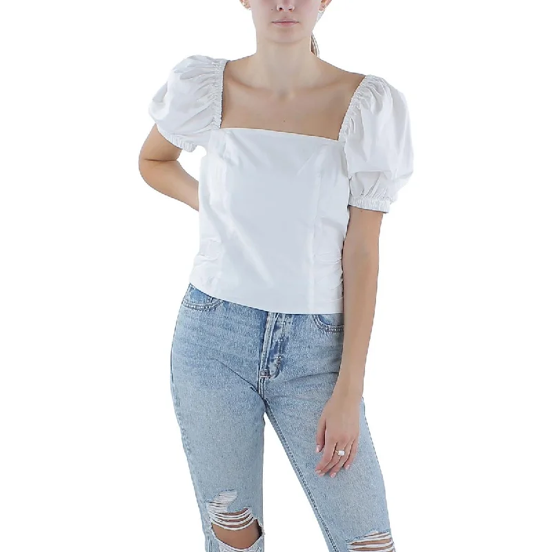 Side Pocket Jeans for Extra -DKNY Jeans Womens Cotton Puff Sleeve Pullover Top