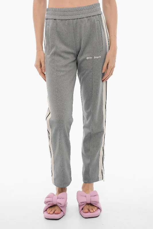 Tight trousers for men with tapered legs and sharp, tailored finish -Palm Angels High-Waisted Joggers with Ankle Zip