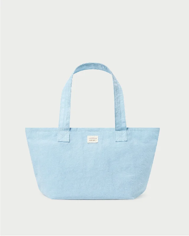 Handle bags with structured shapes for class -Ellis Light Blue Packable Tote