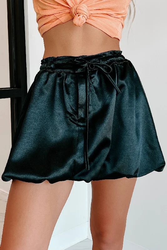 Party Dresses for Celebration -Joyful Greetings Bubble Hem Mini Skirt (Black)