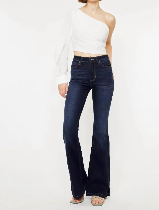 Skinny tight trousers for women with ankle-length and flattering cut -High Rise Super Flare Dark Jeans In Dark Wash