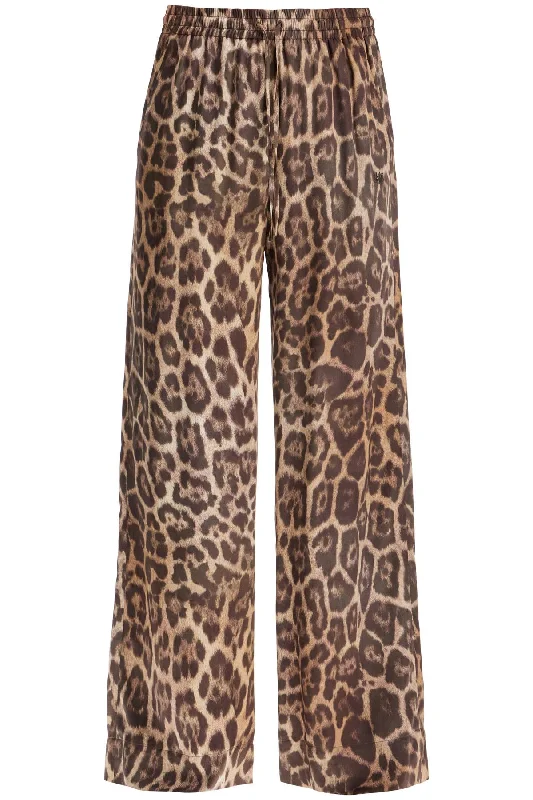 High-waisted tight trousers for women with elastic waistband for added comfort -Stella Mccartney Women's Animal Print Pajama Style Pants