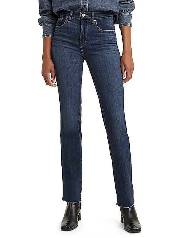 Boyfriend Jeans for Relaxed -Womens High-Rise Dark Wash Straight Leg Jeans