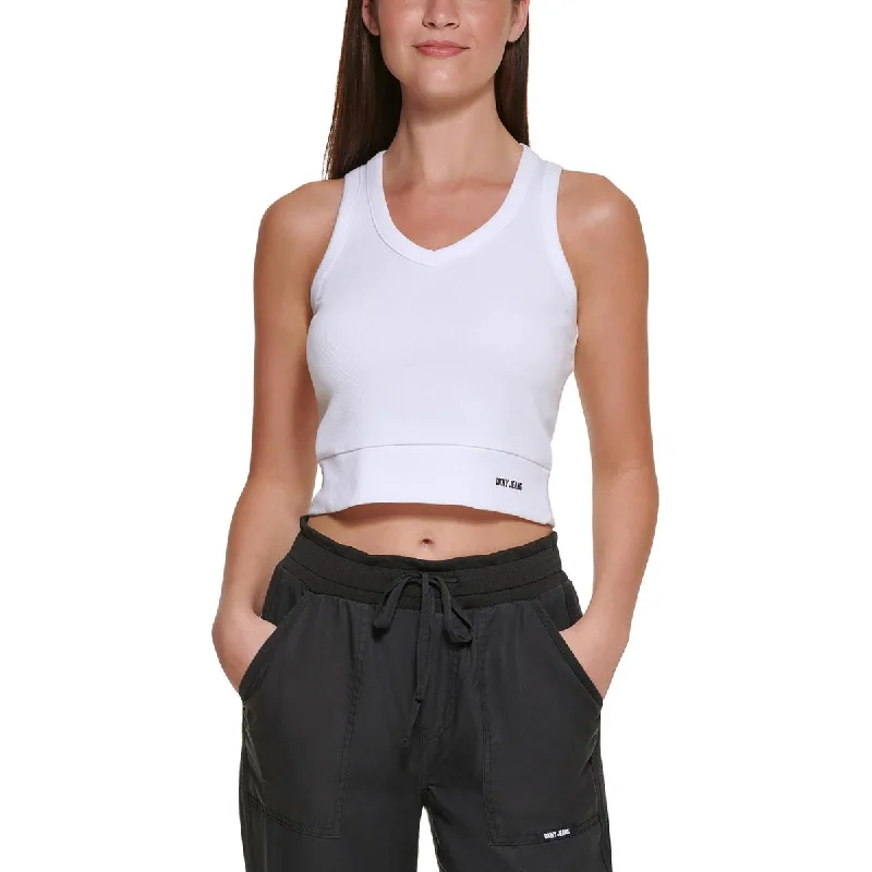 Black Jeans for Formal Look -DKNY Jeans Womens Tank Ribbed Cropped