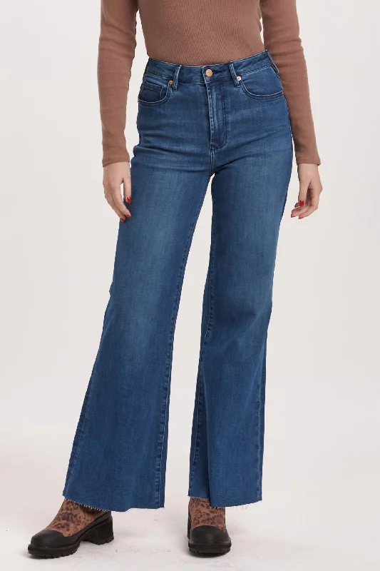 Back Pocket Jeans for Design -High Rise Fiona Wide Leg Jeans In Violet Blue