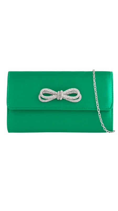 Handle bags with soft leather for luxury -Ellen Clutch- Green